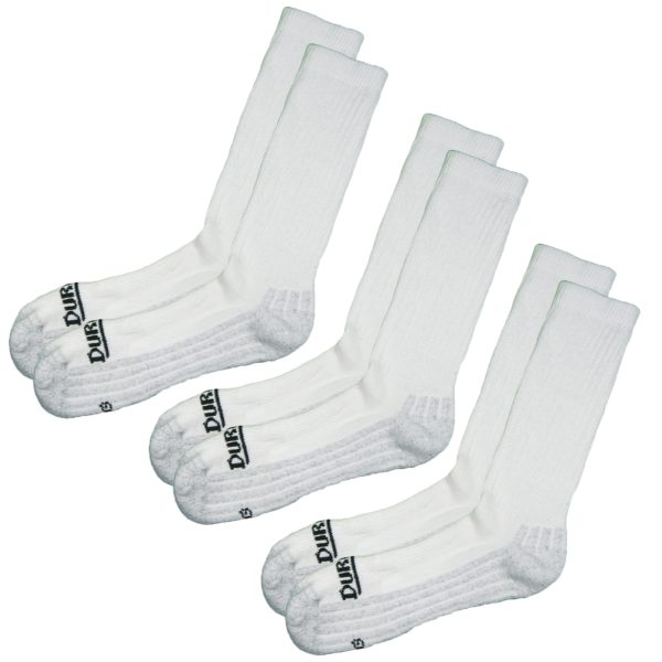 DURABILTTM Adult Cotton Sport Sock 3-Pack (white-gray) – Sock-Hound.com
